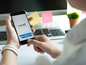CHIANG MAI, THAILAND - JUN 15, 2018: iPhone 6s with LinkedIn application on the screen. LinkedIn is a business-oriented social networking service.